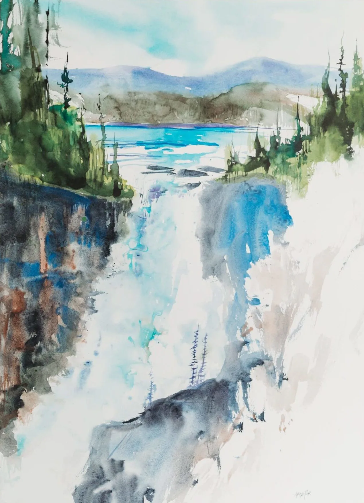 Angela Fehr waterfall painting