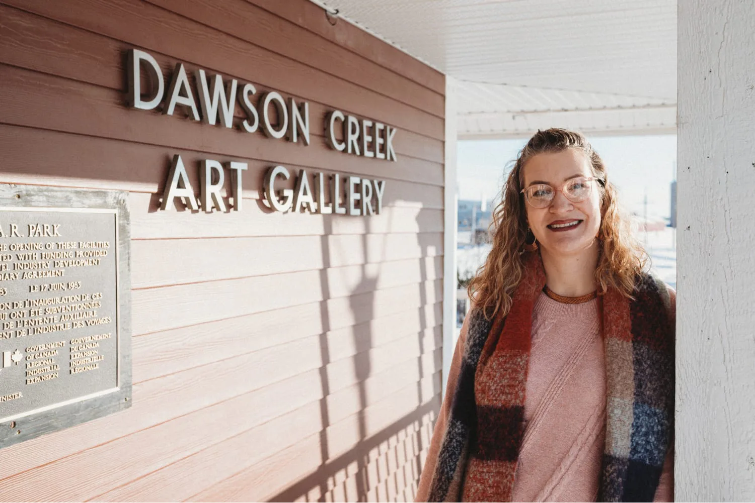 Angela Fehr at art gallery