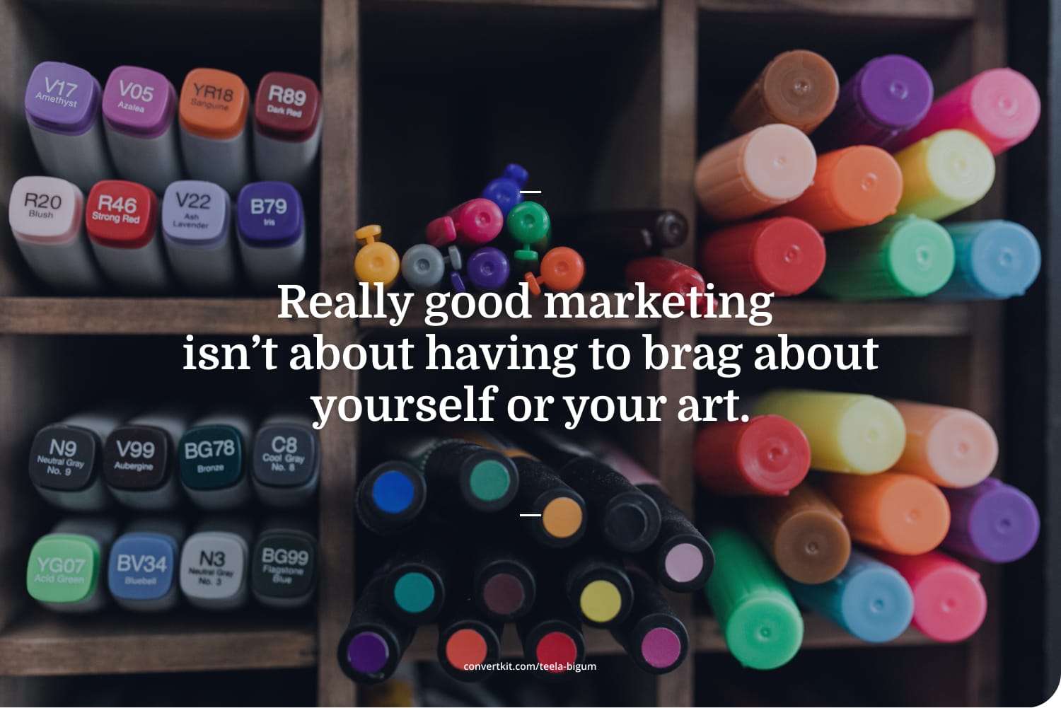 Quote over art supplies