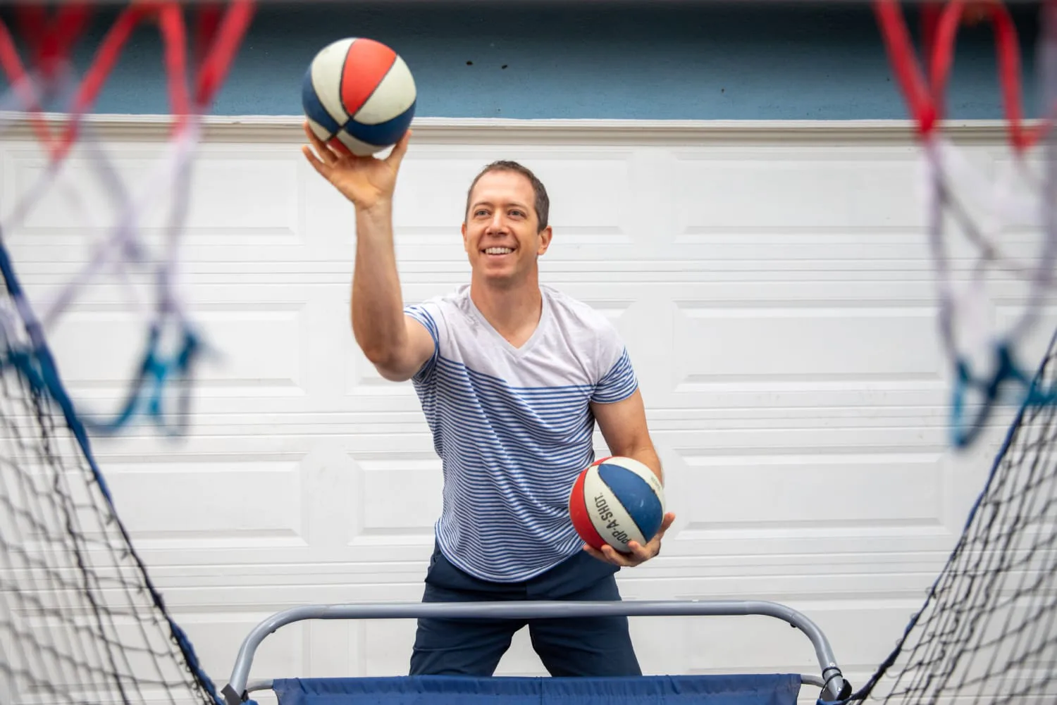 John Fox playing basketball