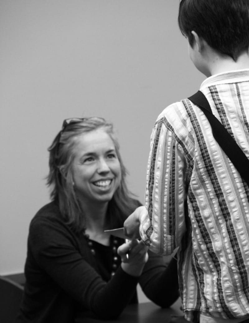 Creator black and white at evanston public library signing 2015
