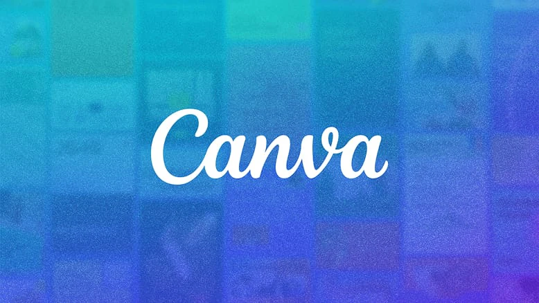 Canva logo on a blue and purple background