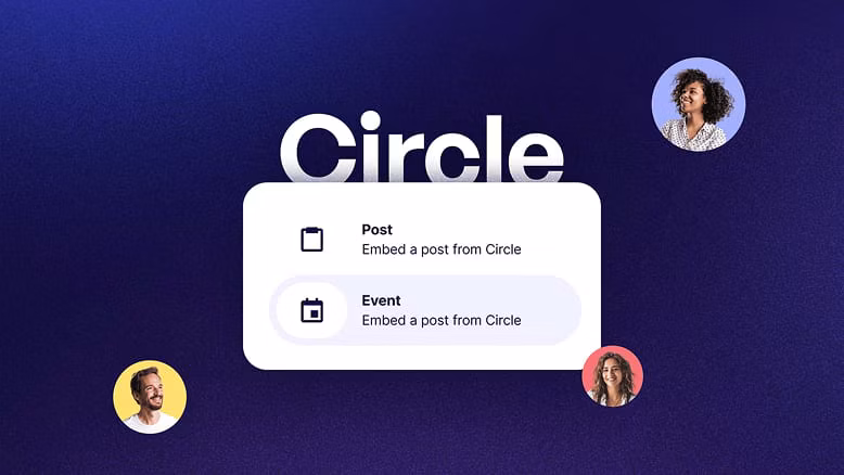 Circle integration embedding a community post or event from Circle in an email