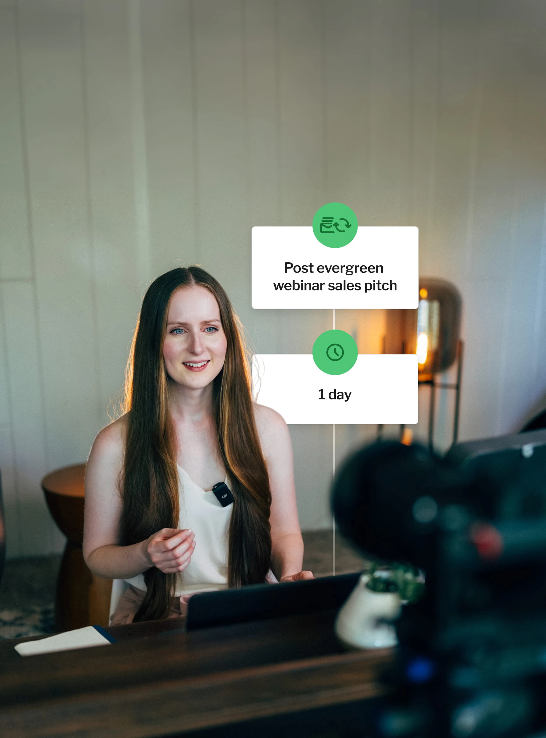Sell your course or product on repeat—without running live sessions every week—with Gillian Perkins' evergreen webinar email automation template.
