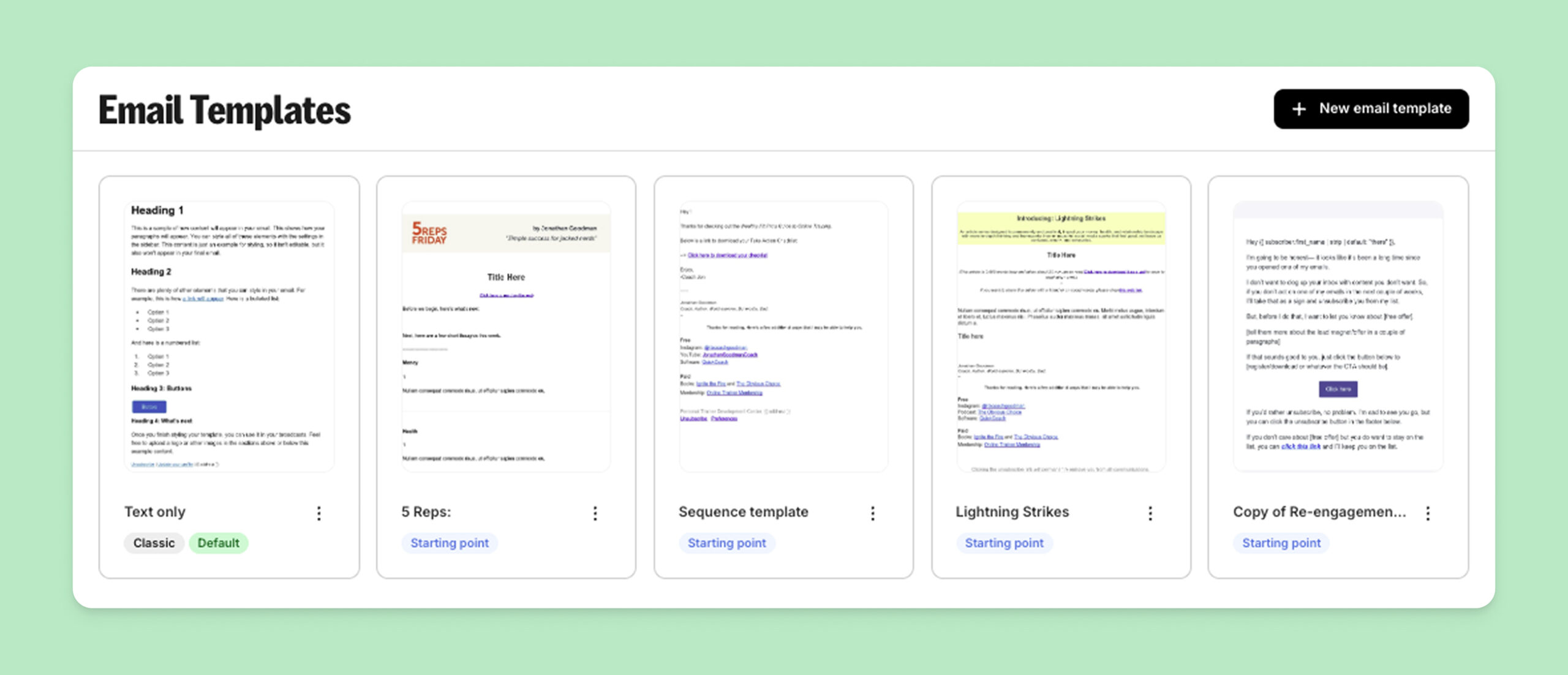 Jonathan Goodman example email templates