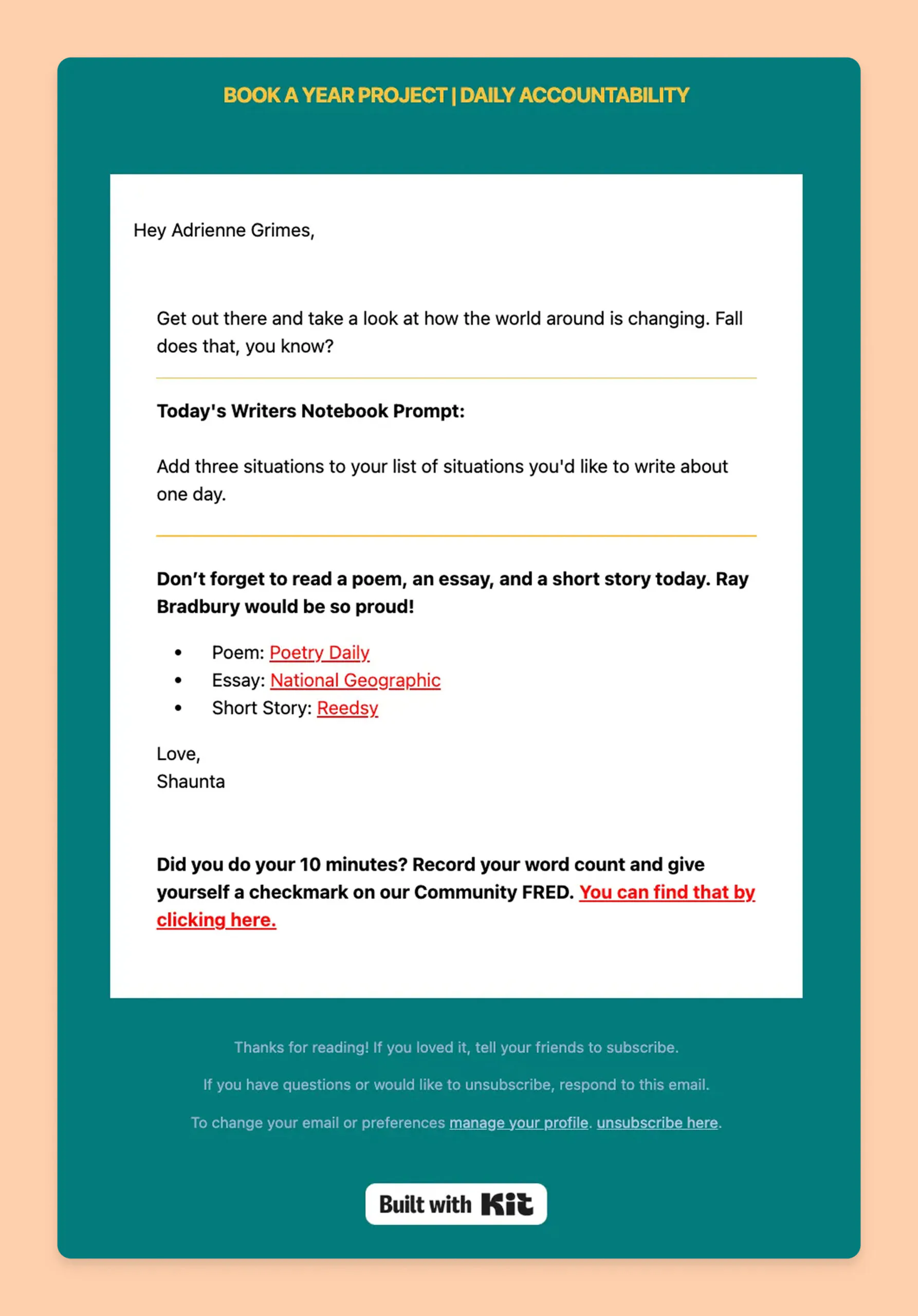 Book of the Year Ninja Writers example