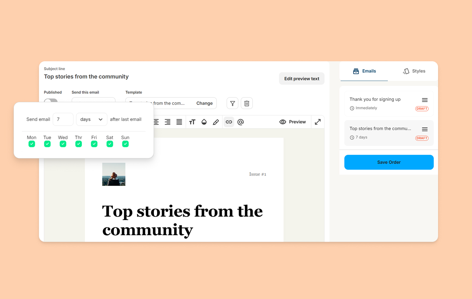 Sending test emails in Kit