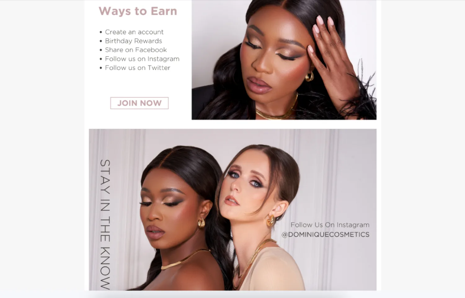 Christen Dominique’s brand email with translucent CTA button reading ‘Join Now’