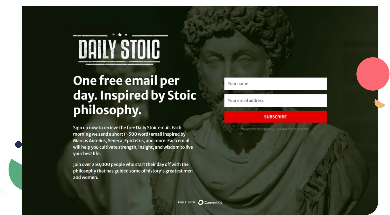 Daily Stoic landing page