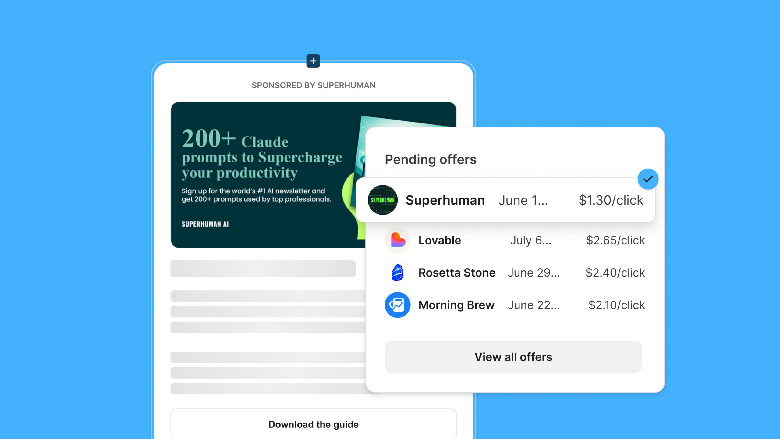 Newsletter sponsorships example