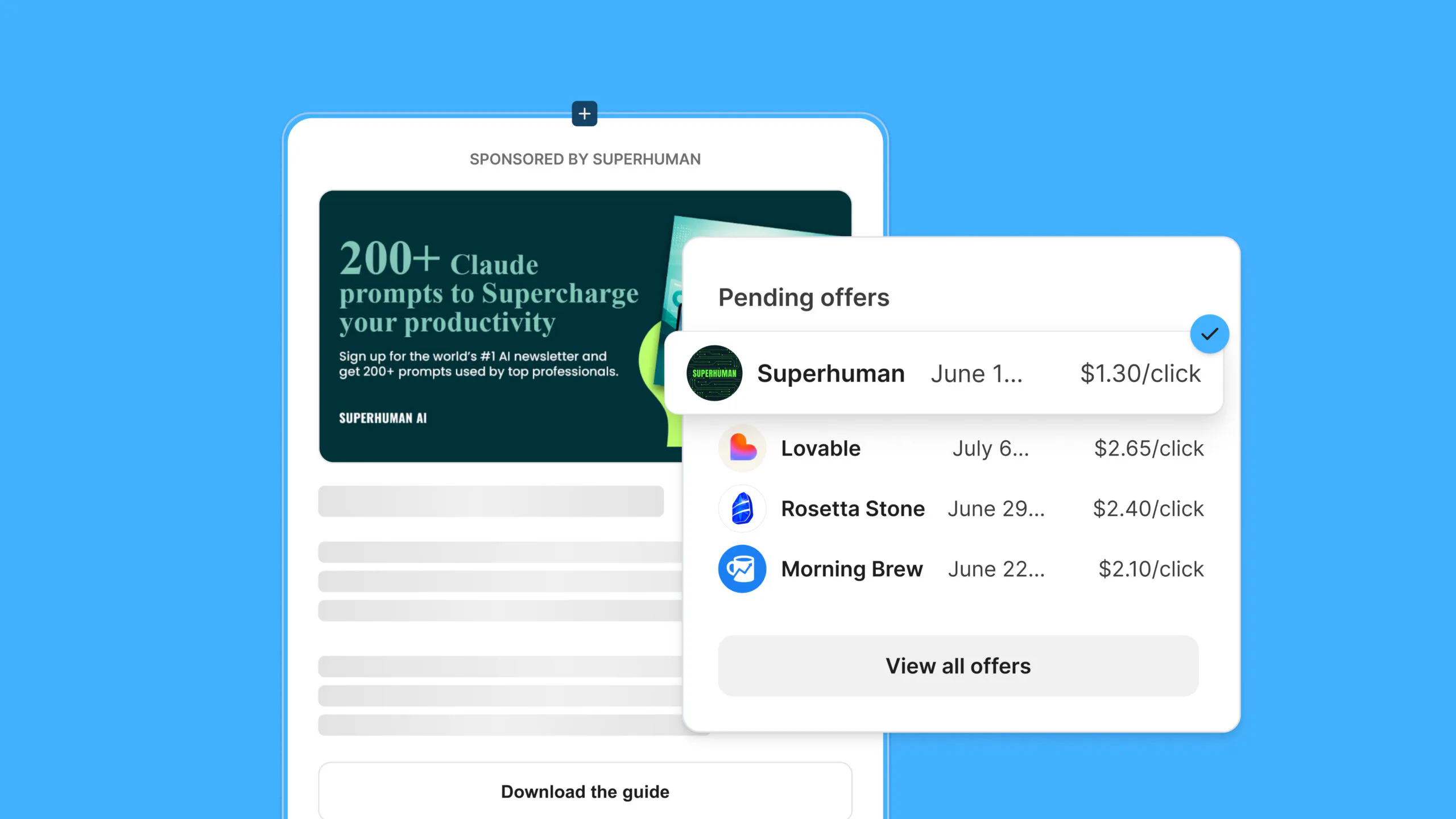 Newsletter sponsorships example
