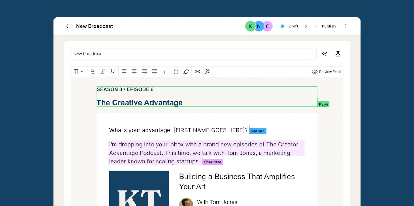 Edit newsletters together, publish faster