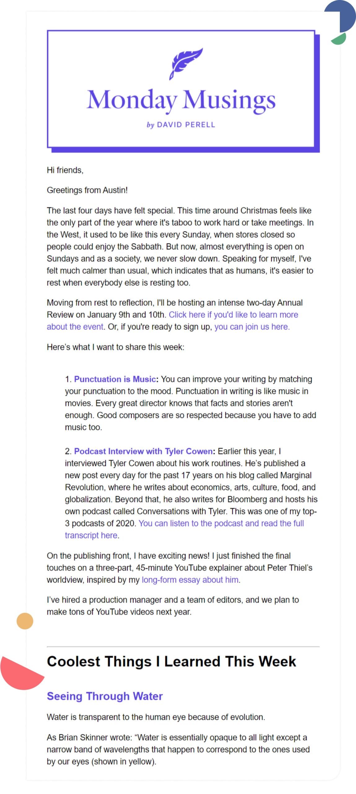 Writer David Perell shares his tactical advice on how to grow your email list well into the thousands.