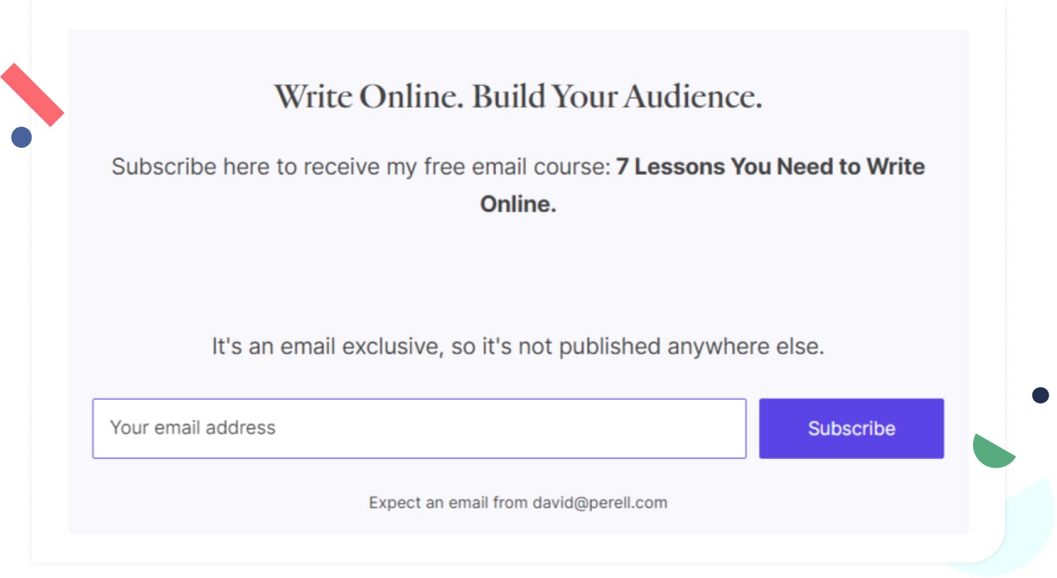 Writer David Perell shares his tactical advice on how to grow your email list well into the thousands.