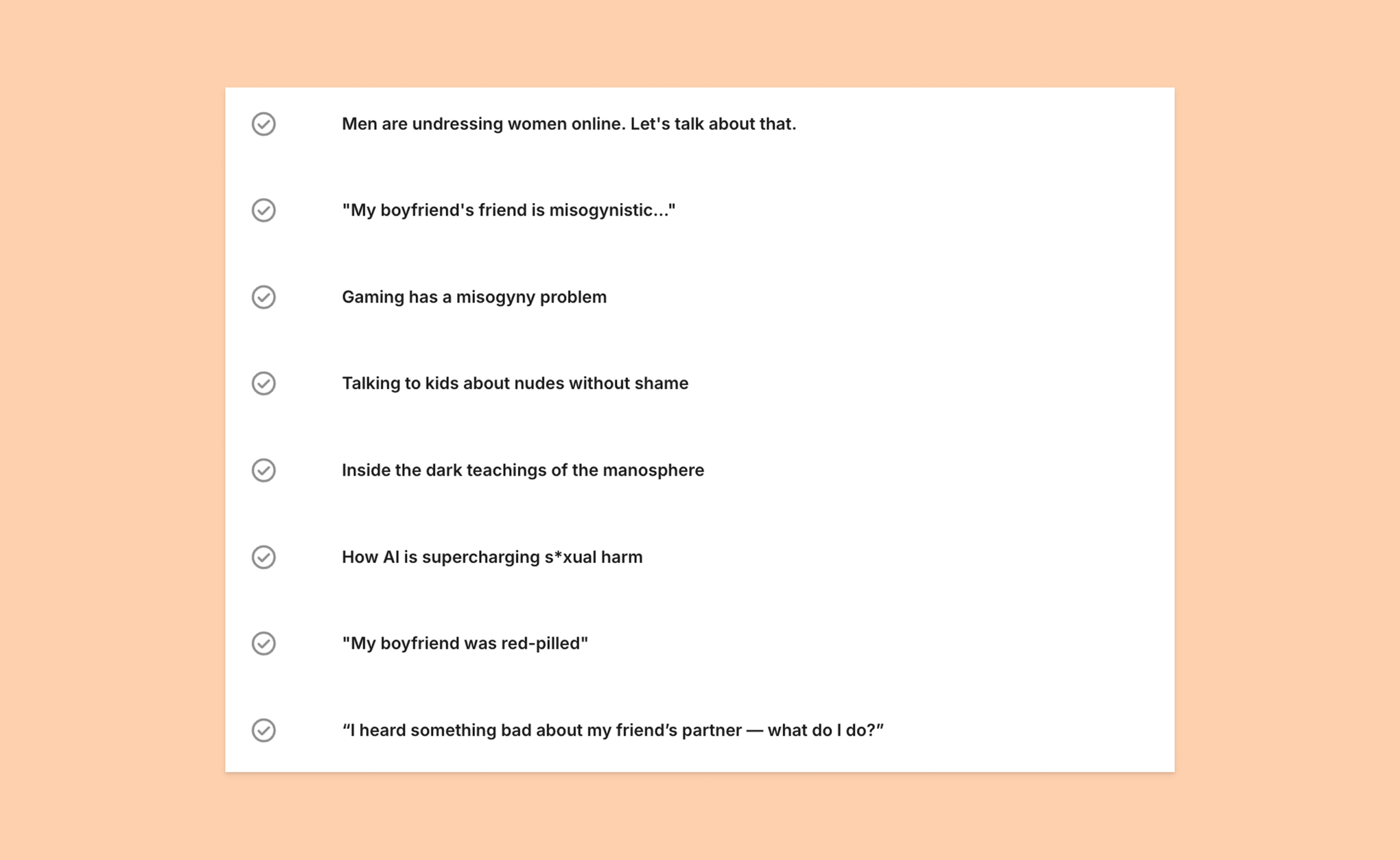 Subject Line examples from Teach Us Consent