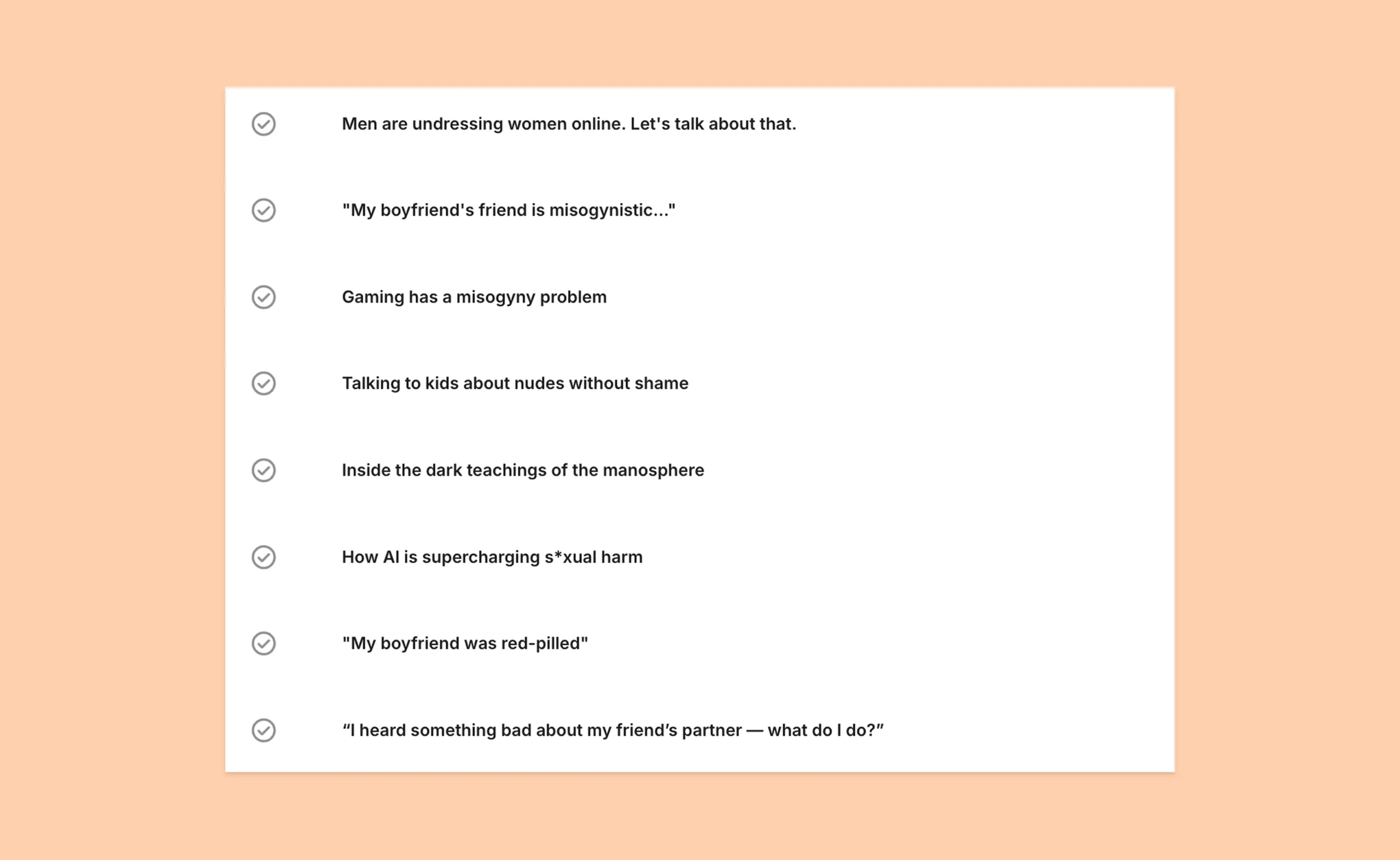 Subject Line examples from Teach Us Consent