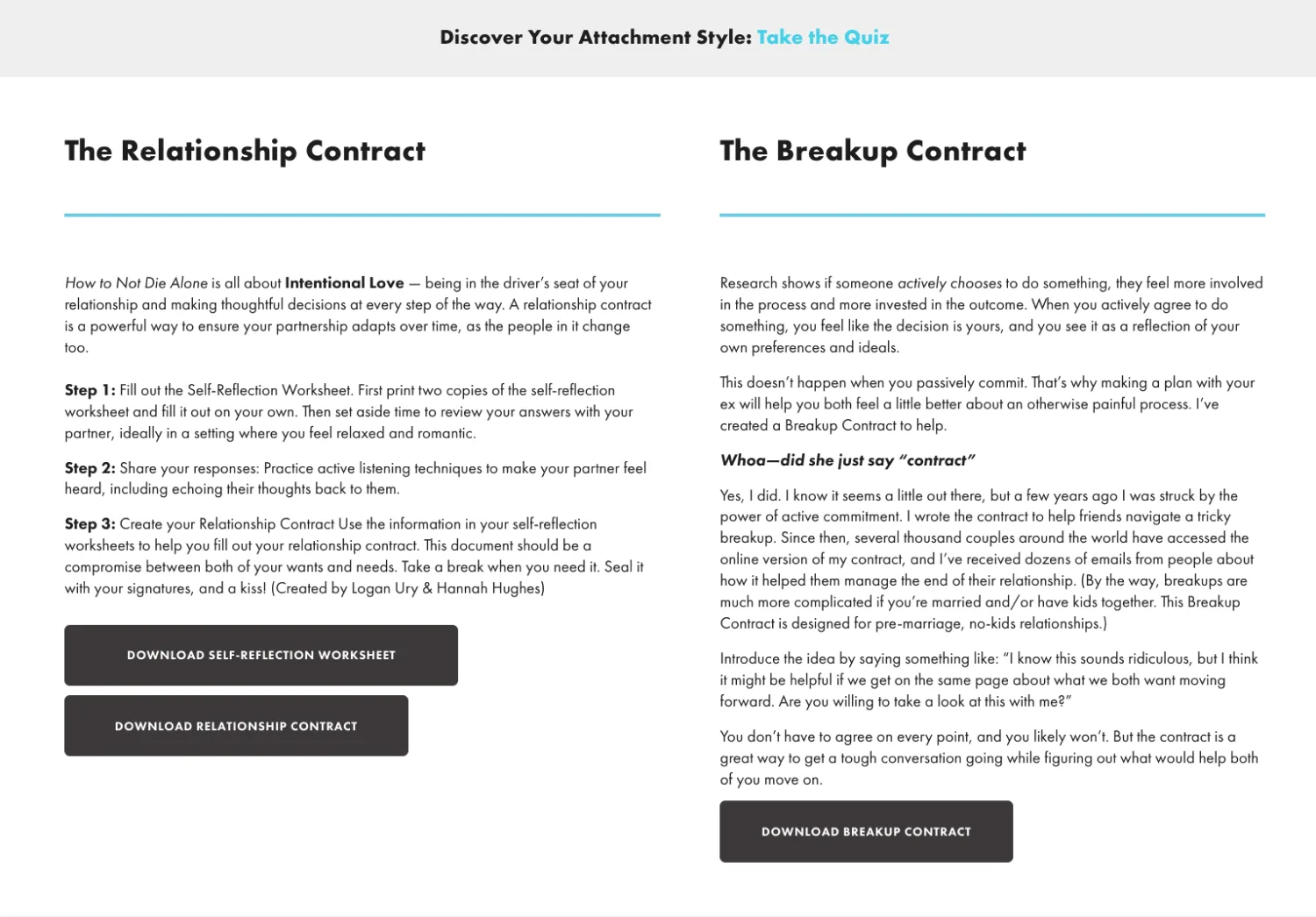 Book landing page example with supplementary resources by Logan Ury
