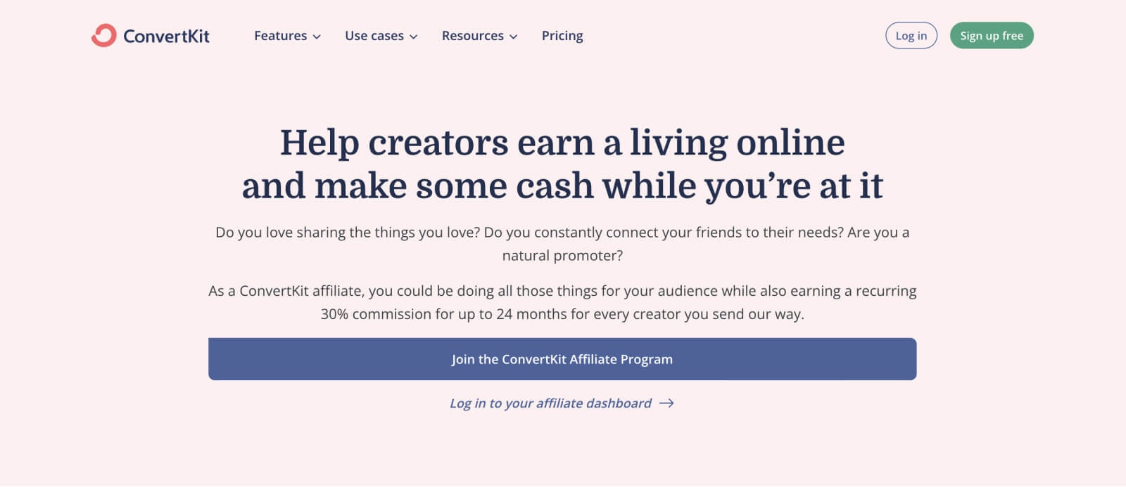 Kit offers one of the best affiliate programs to help creators earn a living online