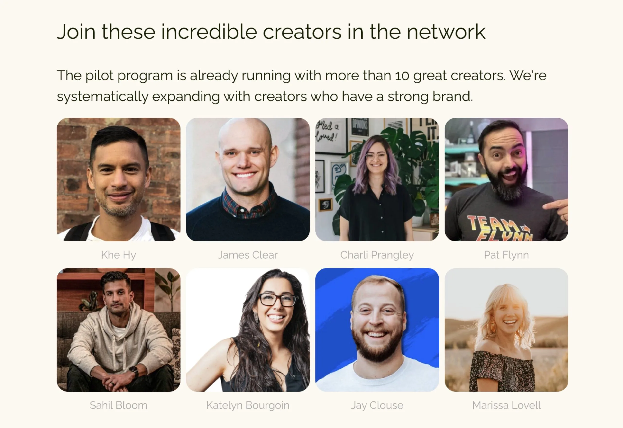 Join other creators who have already signed up for the Kit Sponsor Network
