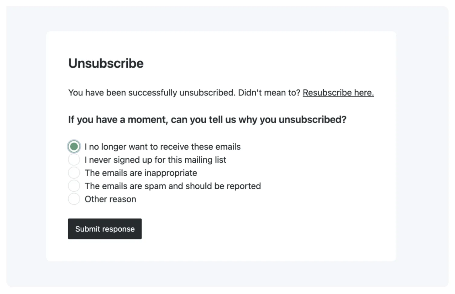 convertkit unsubscribe survey