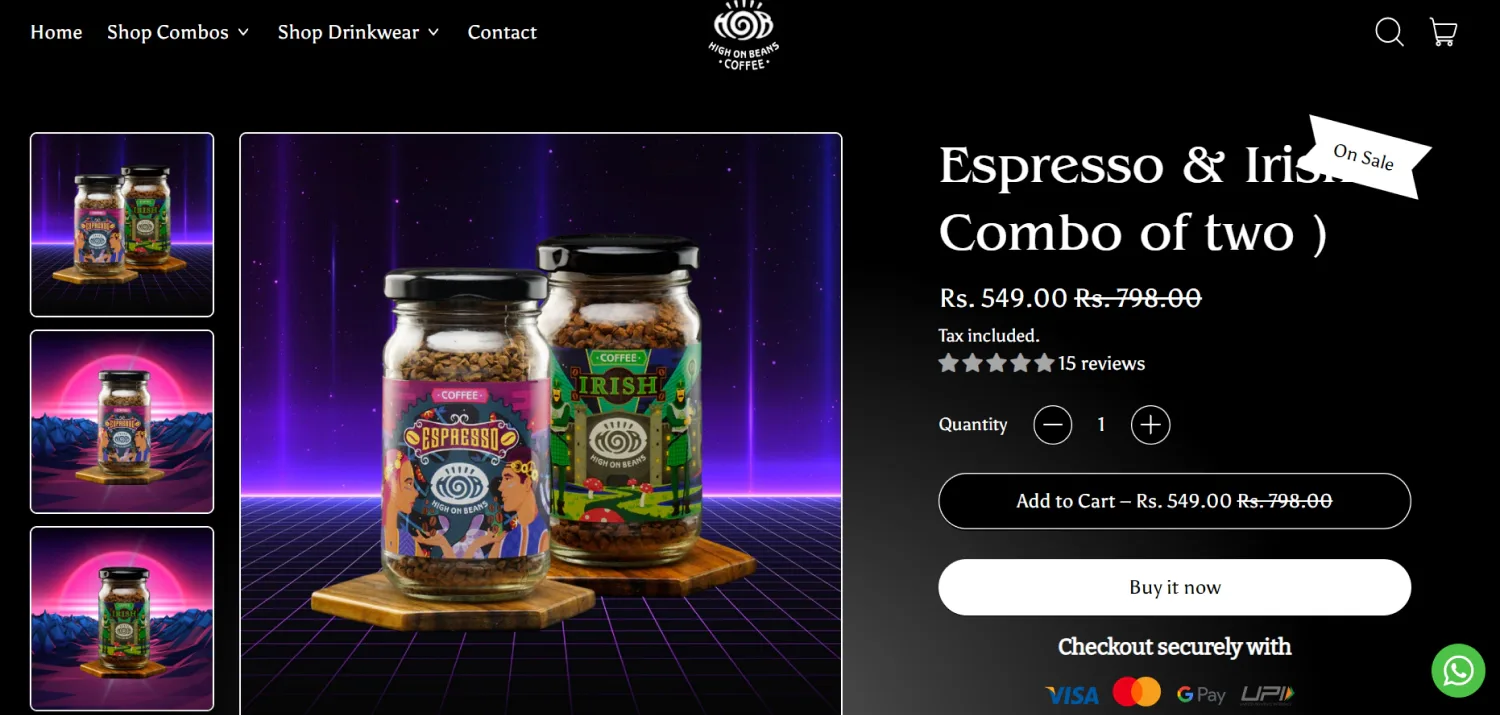 Landing page for Facebook ads with matching dark aesthetic and 50% discount.