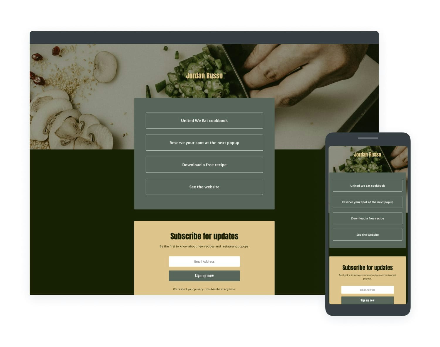 Example of a Kit Link Page