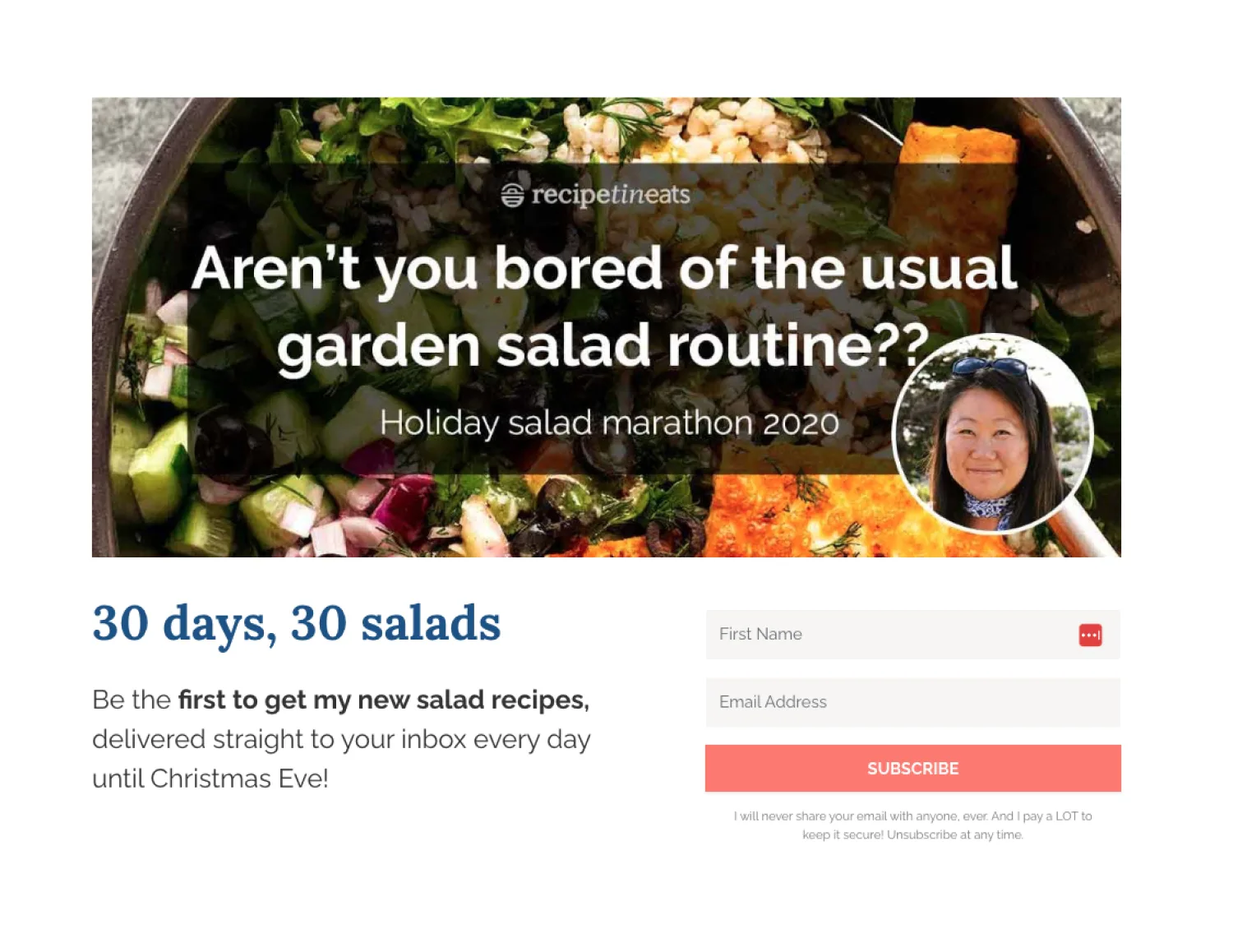 Lead generation landing page example with strong headline.