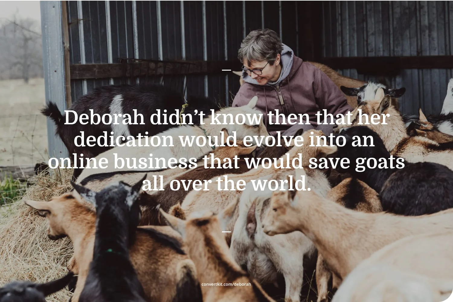 Deborah overlooking goats