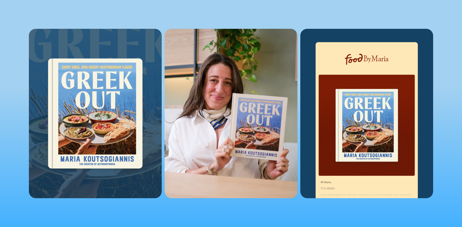 FoodbyMaria holding her book