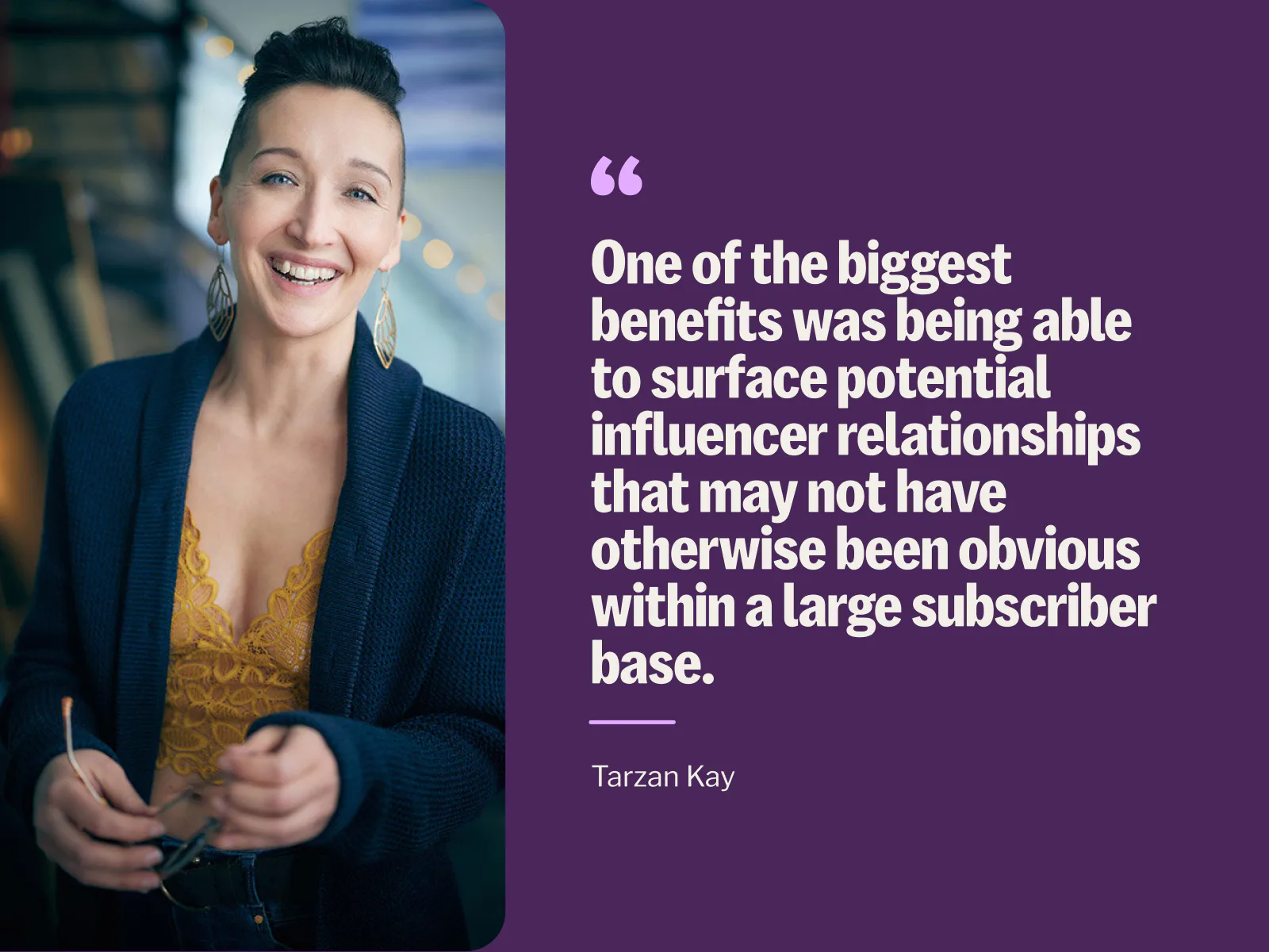 Quote about subscriber signals on a purple background