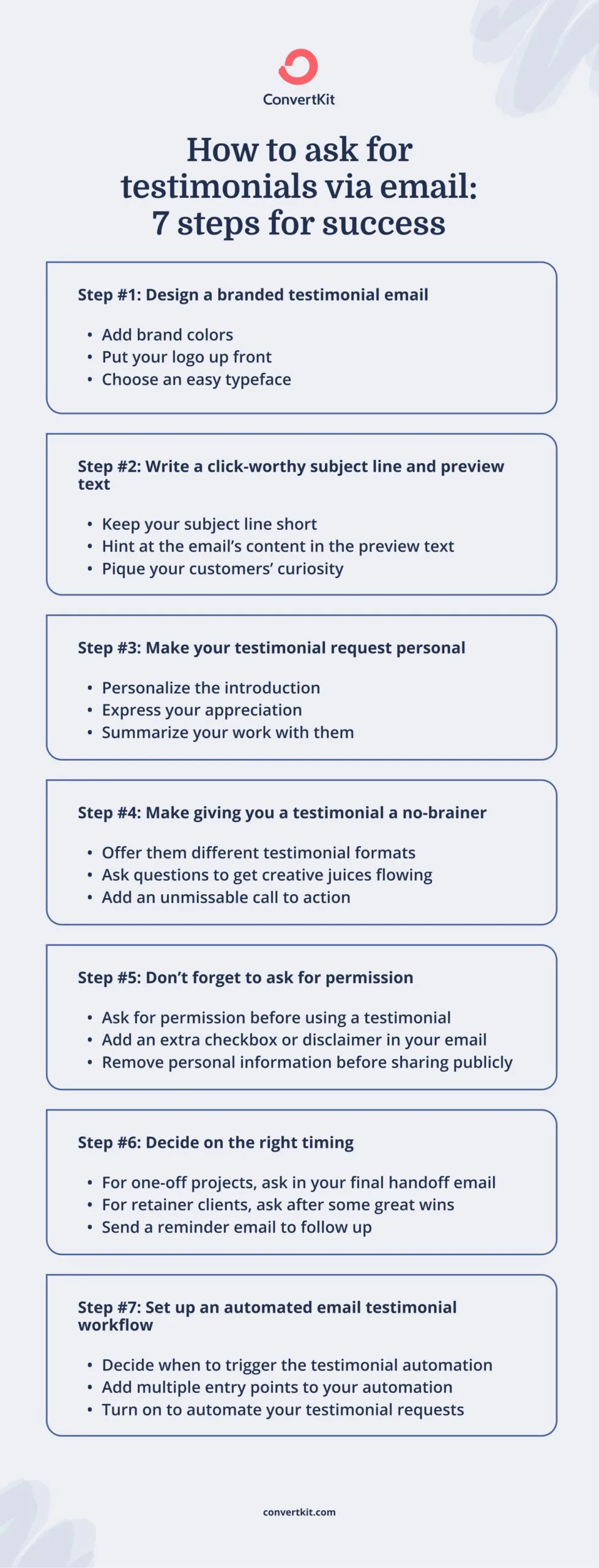 Use testimonials to showcase your professional service business on your landing pages, website, and in your newsletters.