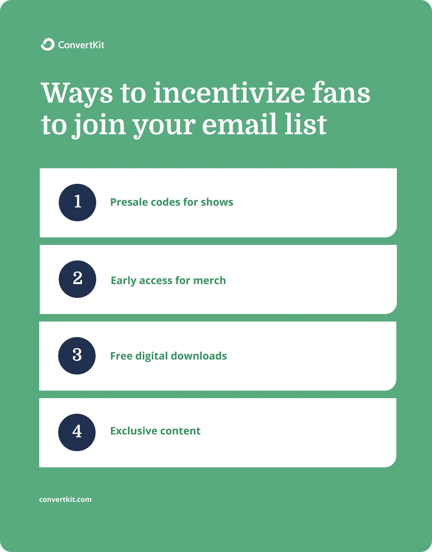 Ways to incentivize fans to join your email list