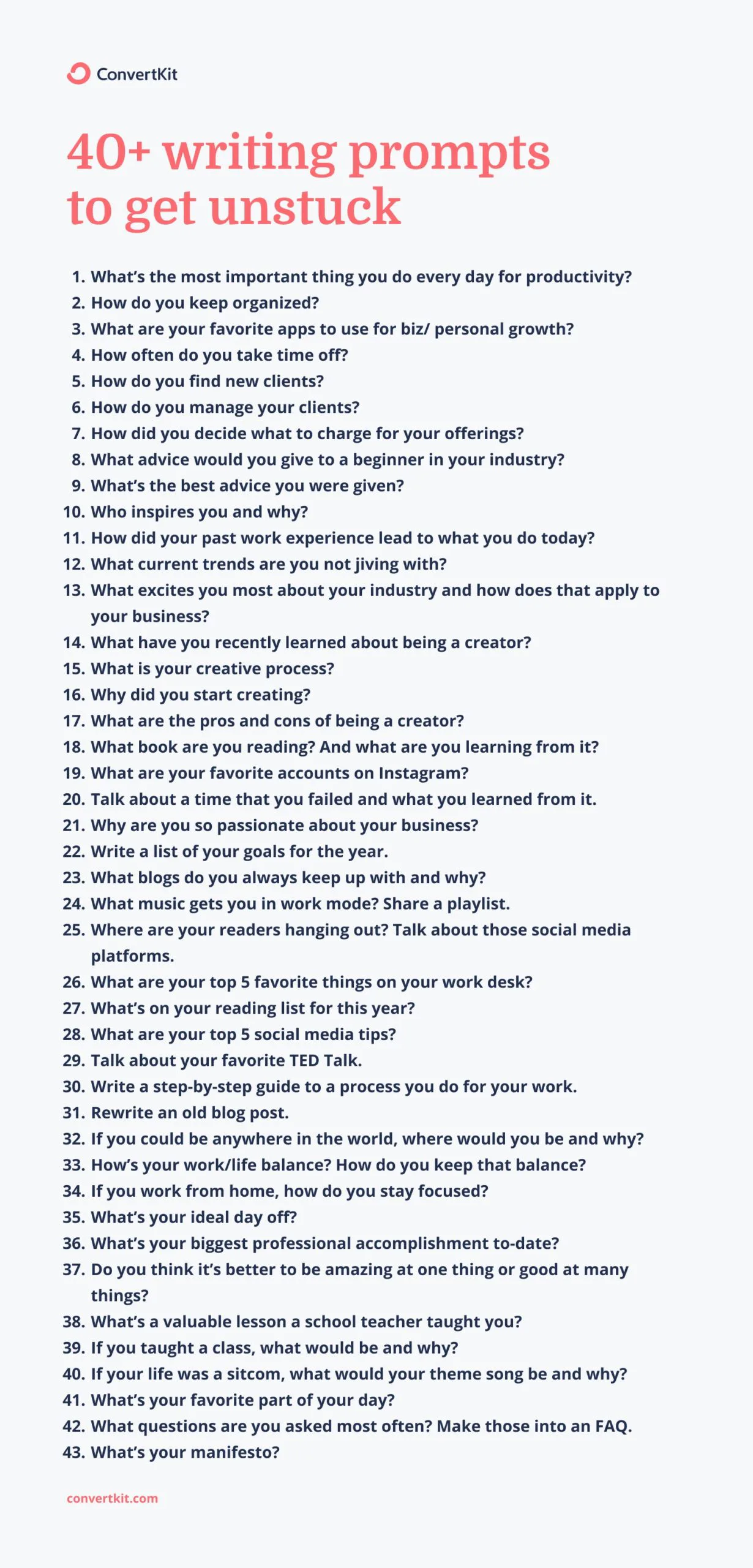 Writing exercise: Use our 40+ prompts to get unstuck