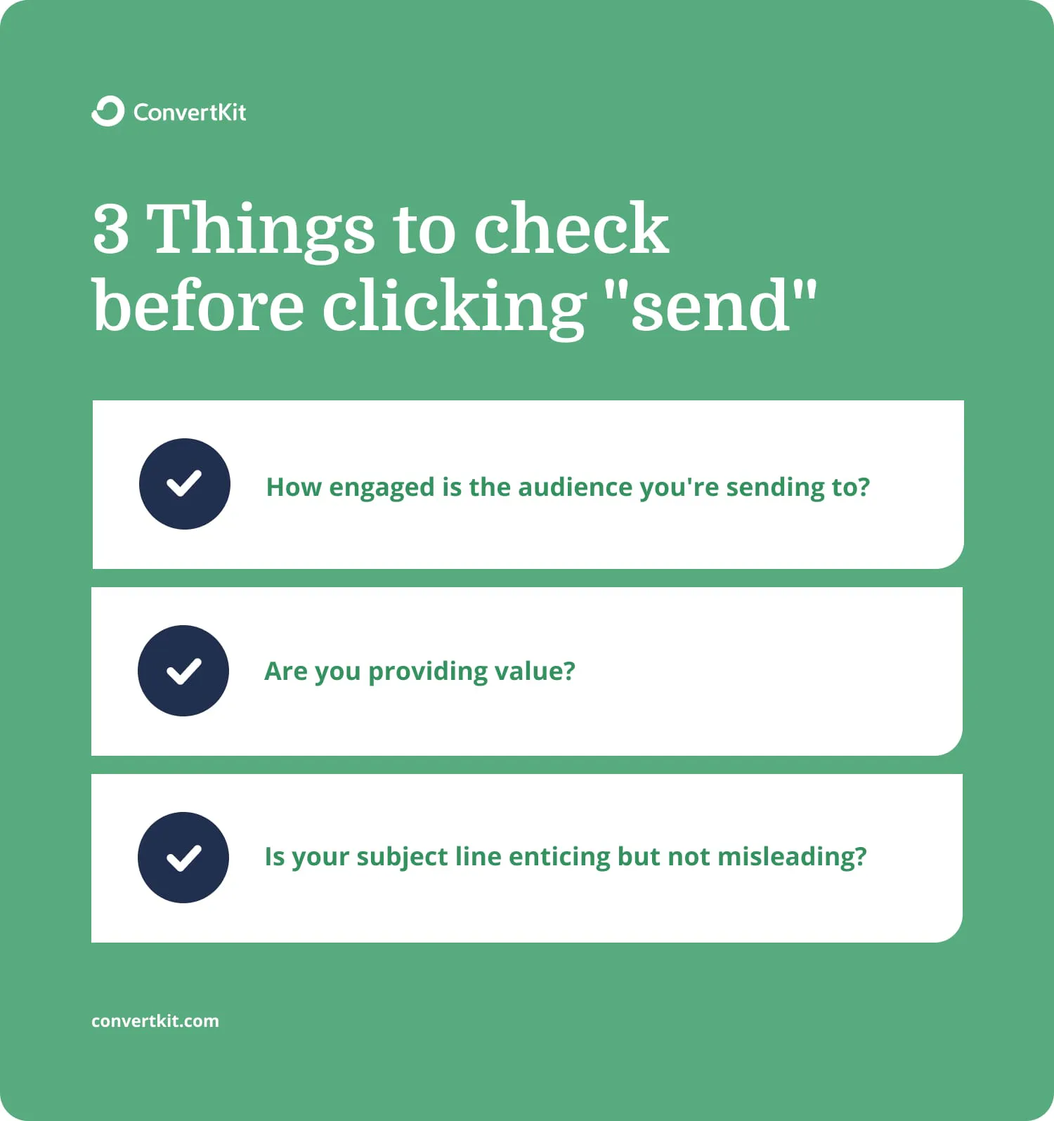 Things you should check before you click “send”.